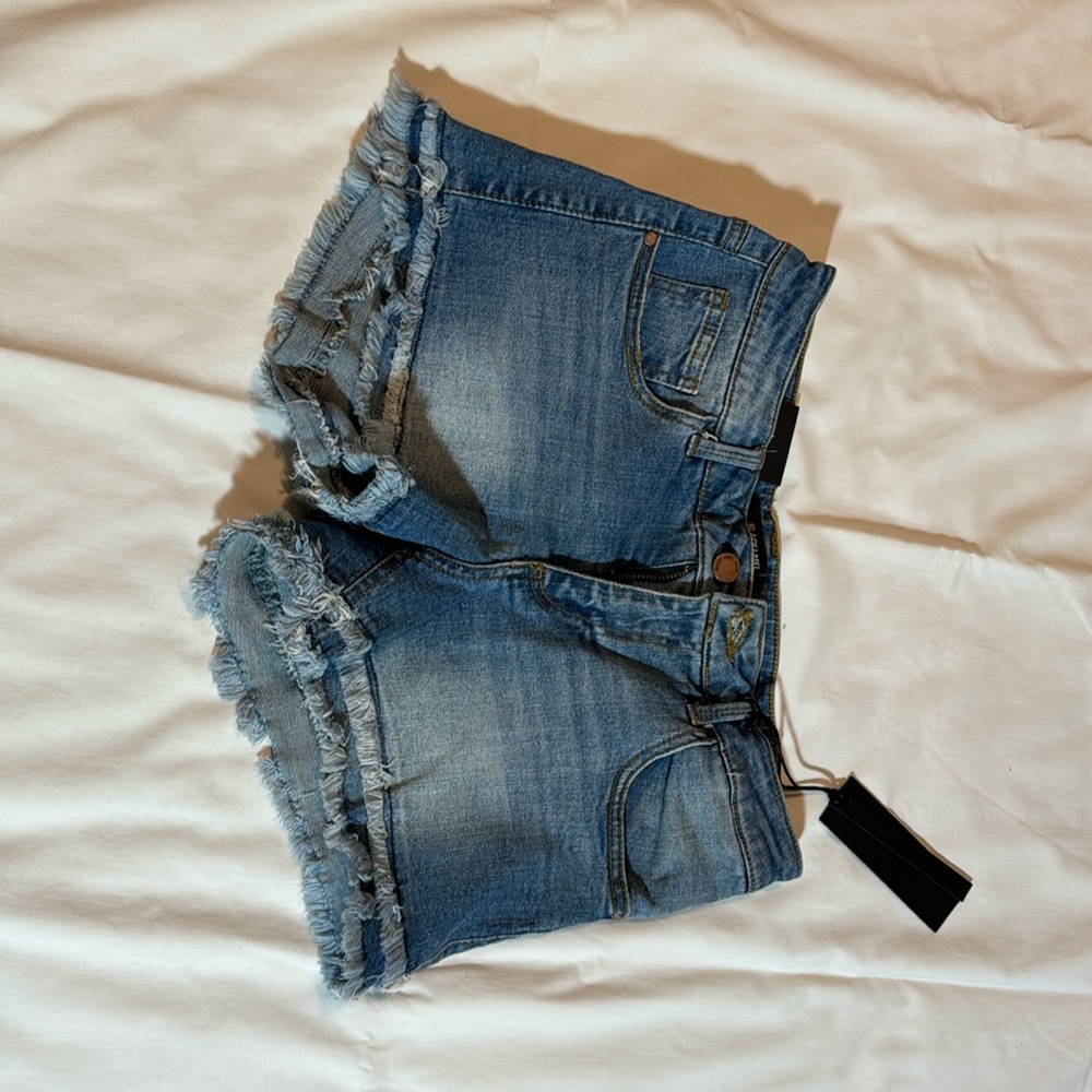 Black Label frayed denim shorts. NWT. 98% cotton, 2% spandex.